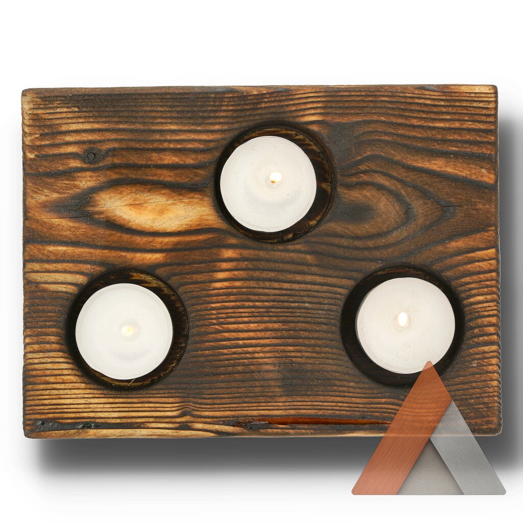 Handcrafted Reclaimed Wood Candle Holders - Image 2