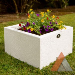 White Square Planter Low Square Thermal Planter Box