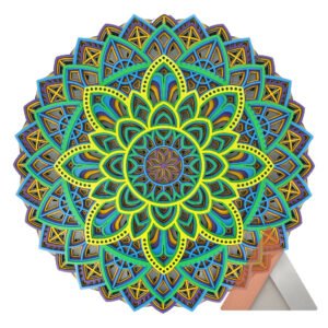 Wall Mandala_3 Multi-Layer 3D Wood Wall Art, Round Shape Mandala