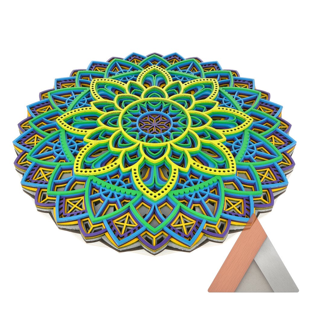 Multi-Layer 3D Wood Wall Art, Round Shape Mandala - Image 2