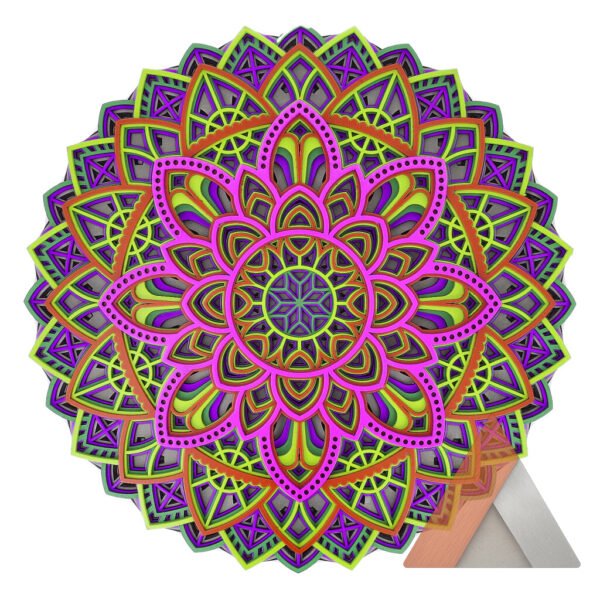 Multi-Layer 3D Wood Wall Art, Round Shape Mandala - Image 5