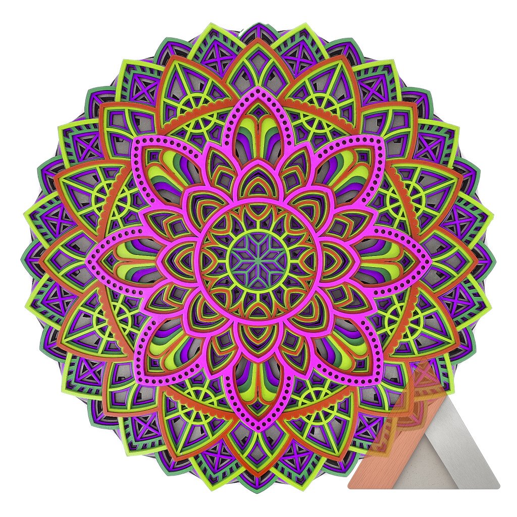 Multi-Layer 3D Wood Wall Art, Round Shape Mandala - Image 5
