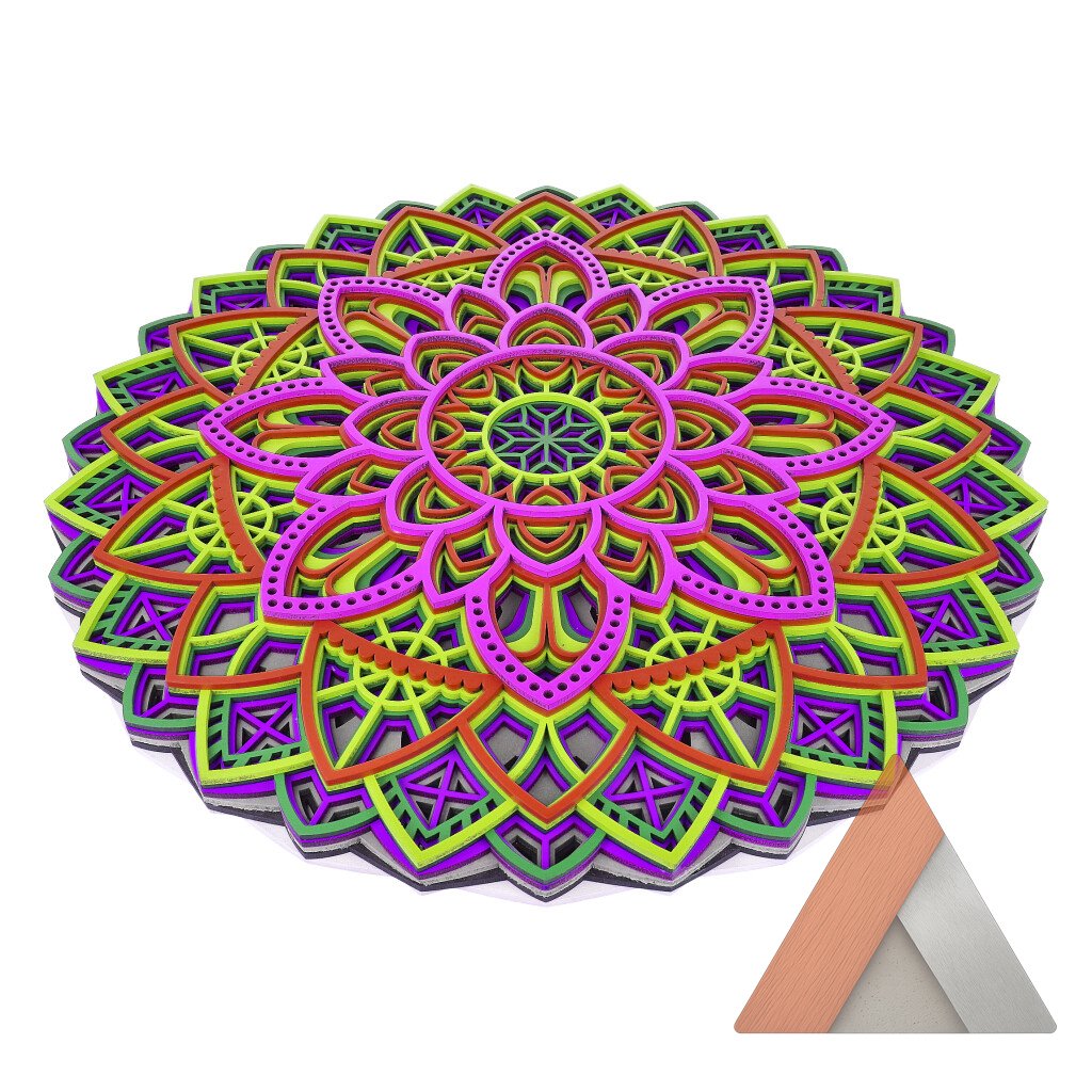 Multi-Layer 3D Wood Wall Art, Round Shape Mandala - Image 6